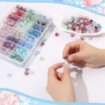 600PCS 10MM Frosted Glass Beads: 24 Colors Matte Crackle Round DIY Bracelet Jewelry
