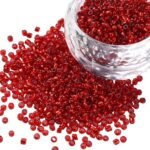 3000PCS 3MM Red Glass Seed Beads | Silver Lined Interior for Embroidery, Jewelry Making