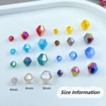 400PCS 4MM Ceramic White AB Bicone Beads | Faceted Crystal Glass Spacer Beads - Image 3
