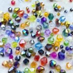 400PCS 4MM Ceramic White AB Bicone Beads | Faceted Crystal Glass Spacer Beads - Image 2