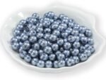 Grey Glass Pearl Beads, 6MM Satin Luster Round Spacer Beads for Jewelry Making