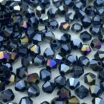 600PCS 3MM Black AB Crystal Glass Bicone Beads for Jewelry Making