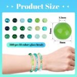 8MM Green Glass Beads | Round Beads for DIY Jewelry Making - Image 2