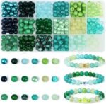 8MM Green Glass Beads | Round Beads for DIY Jewelry Making - Image 3