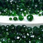 580PCS Deep Green Faceted Glass Briolette Beads | DIY Jewelry Making (4-10MM)