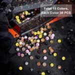450PCS 6MM Yellow Black Glass Beads | 15 Style Round Halloween Fall DIY Jewelry - Image 4