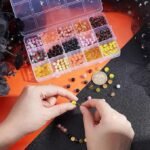 450PCS 6MM Yellow Black Glass Beads | 15 Style Round Halloween Fall DIY Jewelry