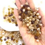 360PCS 8MM Crystal Glass Beads | Brown Coffee Loose Beads for Jewelry Making
