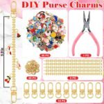 DIY Bag Charm Making Kit | Assorted Charms, Chains, Clasps, Pliers - Image 2