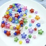 50PCS 19MM Aquamarine Acrylic Star Beads | Colorful Spacer Beads for DIY Bracelet Necklace Crafts - Image 4