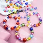 50PCS 19MM Aquamarine Acrylic Star Beads | Colorful Spacer Beads for DIY Bracelet Necklace Crafts - Image 5