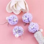 Rhinestone Rose Flower Beads with Tassels | Crystal Bowknot Focal Beads for DIY Jewelry - Image 4