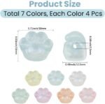 Glow Cat Paw Acrylic Beads | Luminous Glitter Paw Charms for DIY Jewelry, Keychains - Image 2