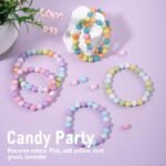 Faceted Pony Beads Kit: 2600PCS Rainbow Opaque Plastic Beads, Elastic String for DIY Jewelry - Image 4