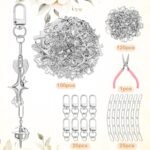 Gothic Keychain Making Kit | Silver Tone Charms, Clips, Rings, Pliers DIY Crafts - Image 3