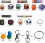 DIY Beaded Keychain Making Kit | Letter Heart Beads, Swivel Hooks, Cords Bag Charms - Image 3