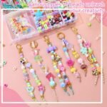 826PCS Bead Keychain Making Kit | Starfish, Butterfly, Alphabet Charms (DIY Jewelry Craft Set) - Image 3