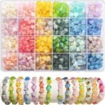 1000PCS Matte Acrylic Star Heart Beads | Frosted Gold Foil Pastel DIY Jewelry Crafts - Image 5