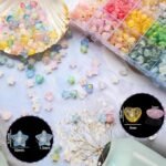 1000PCS Matte Acrylic Star Heart Beads | Frosted Gold Foil Pastel DIY Jewelry Crafts - Image 3