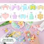 250-300pcs Acrylic Flower Bow Butterfly Star Heart Beads | DIY Jewelry Supplies (Assorted Colors) - Image 2