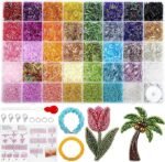 10500PCS Glass Tube Seed Beads Kit | 39 Colors for Embroidery, Jewelry Making (Bugle Beads) - Image 2