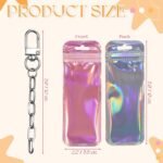 DIY Keychain Making Kit | 12 Blank Keychains, 12 Holographic Bags - Image 2