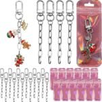 DIY Keychain Making Kit | 12 Blank Keychains, 12 Holographic Bags