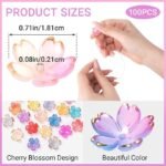 100PCS Gold Plated Cherry Blossom Flower Beads | Acrylic Floral Charms for DIY Jewelry - Image 2