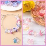 100PCS Gold Plated Cherry Blossom Flower Beads | Acrylic Floral Charms for DIY Jewelry - Image 3