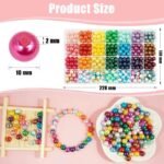 470PCS 10MM Faux Pearl Beads | 28 Colors Round Spacer Beads for Jewelry Crafts - Image 2