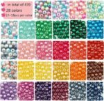 470PCS 10MM Faux Pearl Beads | 28 Colors Round Spacer Beads for Jewelry Crafts - Image 3