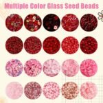 Glass Seed Beads Sequins Kit | Pink Red Jewelry Making Supplies - Image 3
