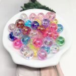 6MM Bubblegum Acrylic Beads | Random Colors, AB Finish Round Craft Beads - Image 2