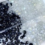 1000PCS Black White Glass Beads | Faceted Round Teardrop Crackle Craft Supplies