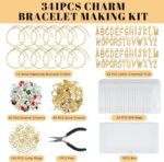 341PCS Gold Charm Bracelet Making Kit | DIY Charms Beads Jewelry Supplies for Personalized Bracelets - Image 2