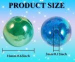 20PC 16MM Mirror Plated UV Cat Eye Acrylic Beads | Bling Focal Beads for DIY Jewelry - Image 4