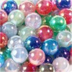 20PC 16MM Mirror Plated UV Cat Eye Acrylic Beads | Bling Focal Beads for DIY Jewelry - Image 2