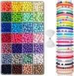 1820PCS 6MM Acrylic Round Beads | 28 Candy Colors for DIY Jewelry Crafts - Image 2
