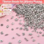 500PCS Silver Tone Metal Spacer Beads | Assorted Styles for Jewelry Making - Image 5