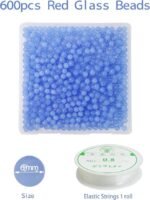600PCS 6MM Light Blue Lampwork Glass Beads | Smooth Round DIY Jewelry Crafts - Image 4