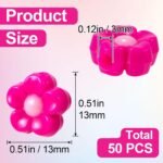 50PCS 13MM Acrylic Flower Spacer Beads | Multicolor DIY Jewelry Crafts - Image 3