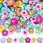 50PCS 13MM Acrylic Flower Spacer Beads | Multicolor DIY Jewelry Crafts - Image 2