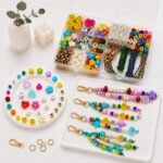 421PCS Bead Keychain Kit | Heart Star Flower Alphabet Beads DIY Bag Charm Jewelry Set