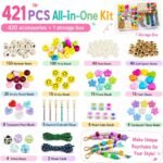 421PCS Bead Keychain Kit | Heart Star Flower Alphabet Beads DIY Bag Charm Jewelry Set - Image 2