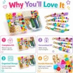 421PCS Bead Keychain Kit | Heart Star Flower Alphabet Beads DIY Bag Charm Jewelry Set - Image 3