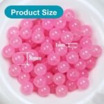 360PCS 8MM Pink Glass Beads | Round Loose Beads for DIY Bracelets Jewelry Making Crafts - Image 2