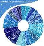 24000PCS 2MM Glass Seed Beads | Ocean Blue DIY Jewelry Kit (24 Colors) - Image 4