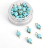 30PCS 4MM Faceted Cube Stone Charms | DIY Jewelry Making Supplies
