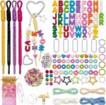 Chunky Acrylic Letter Bead Keychain Kit | DIY Bag Charms, Stars, Hearts