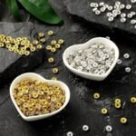 800PCS 6MM Gold Silver Rondelle Spacer Beads | DIY Jewelry Making